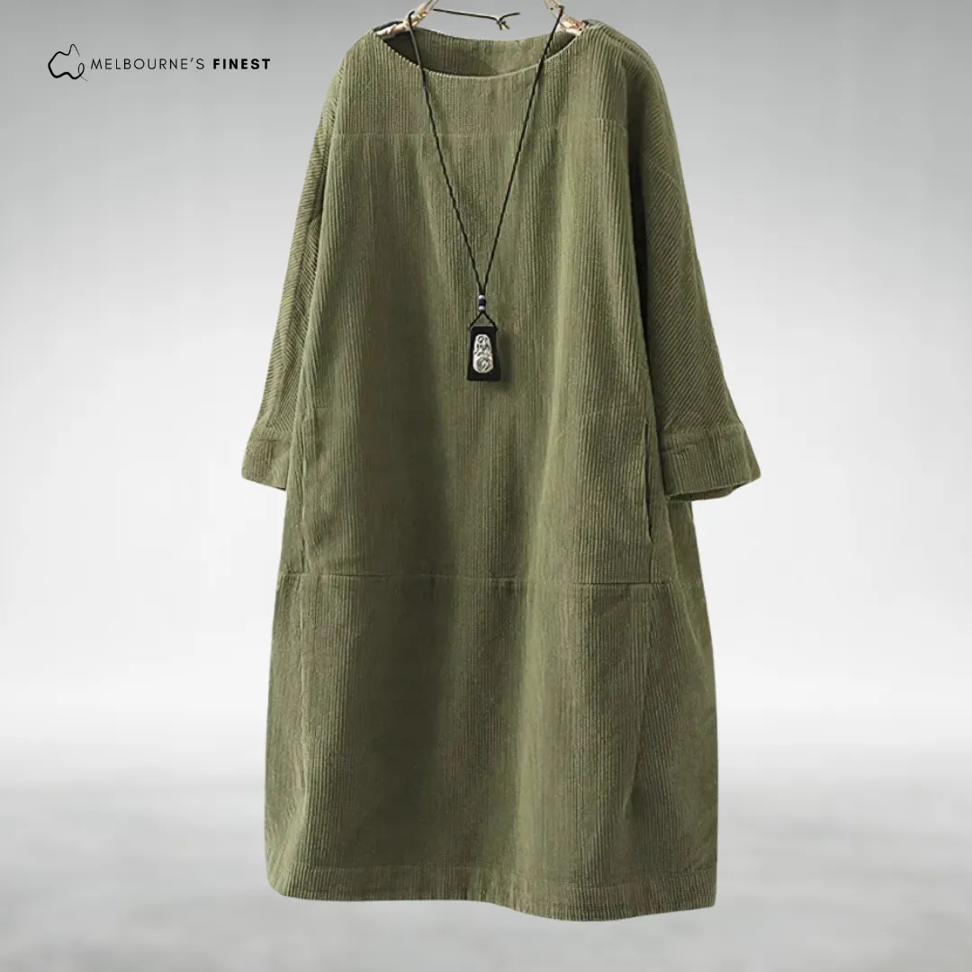 Amy™ Relaxed Corduroy Midi Dress