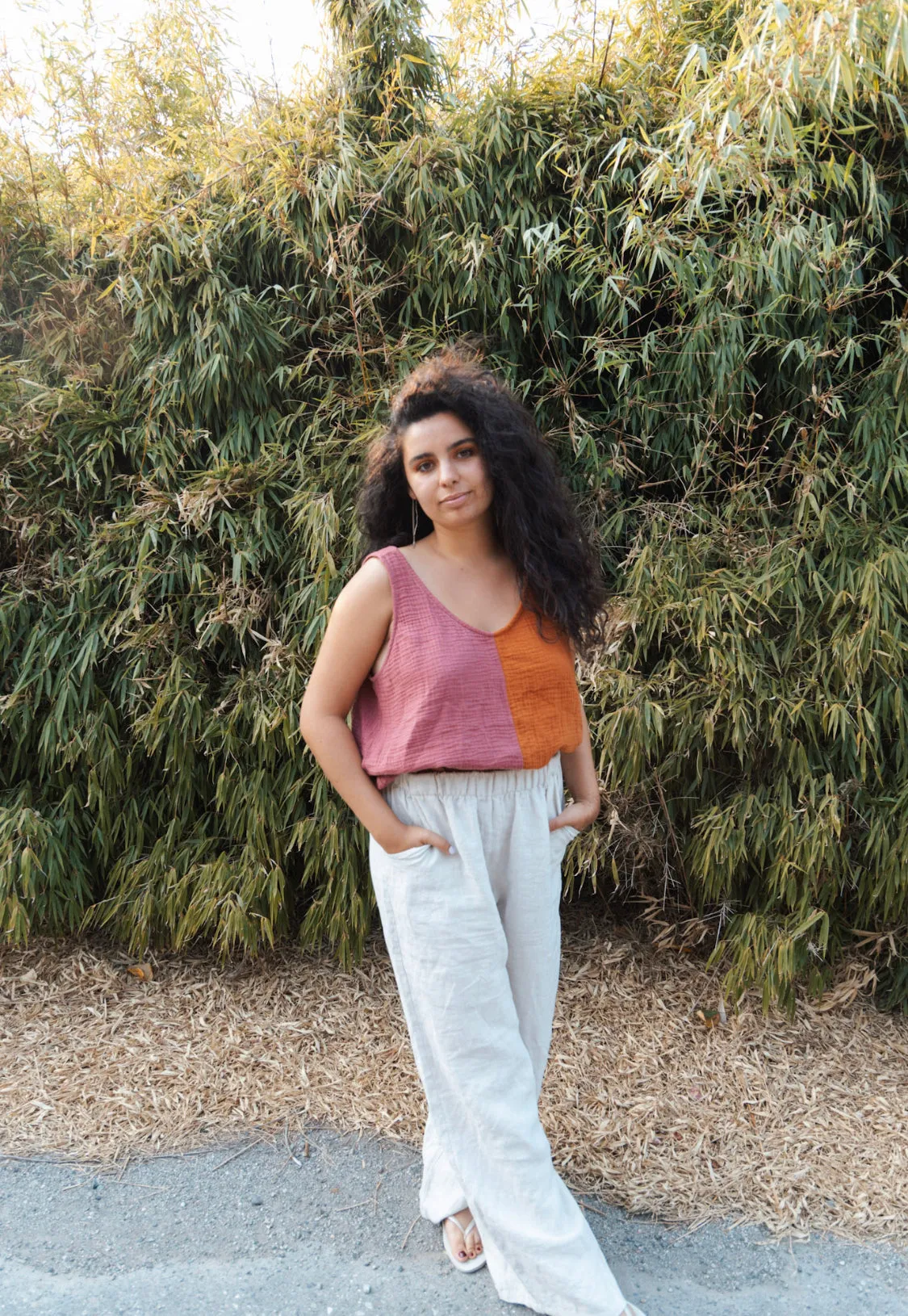 Colour Block - Gauze - Shorts