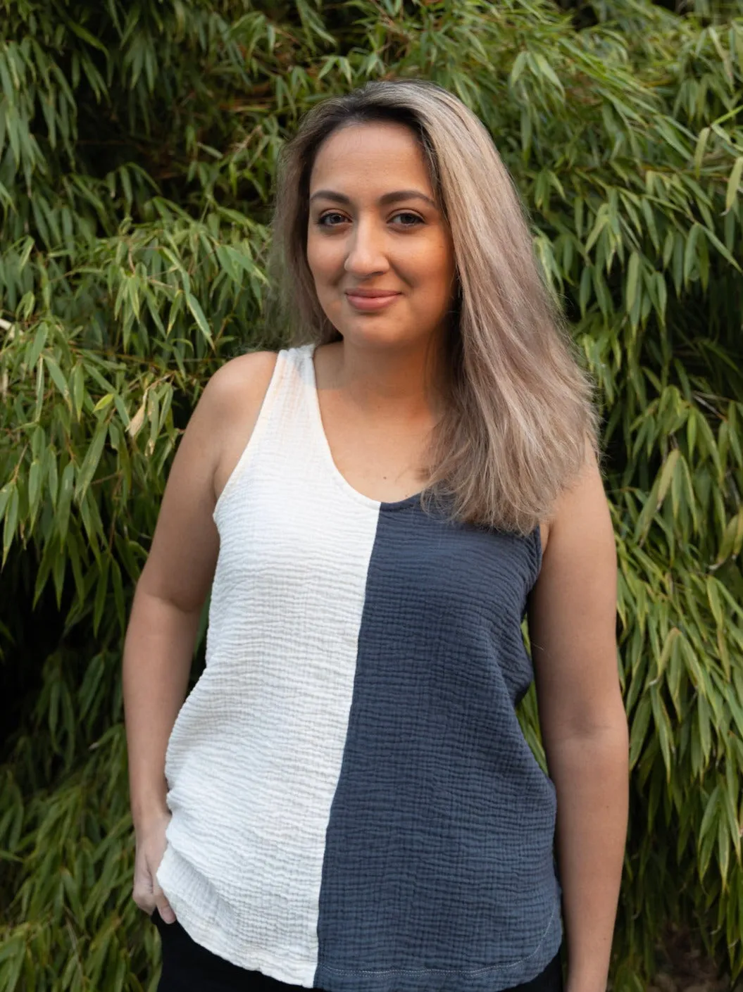 Colour Block - Gauze - Shorts