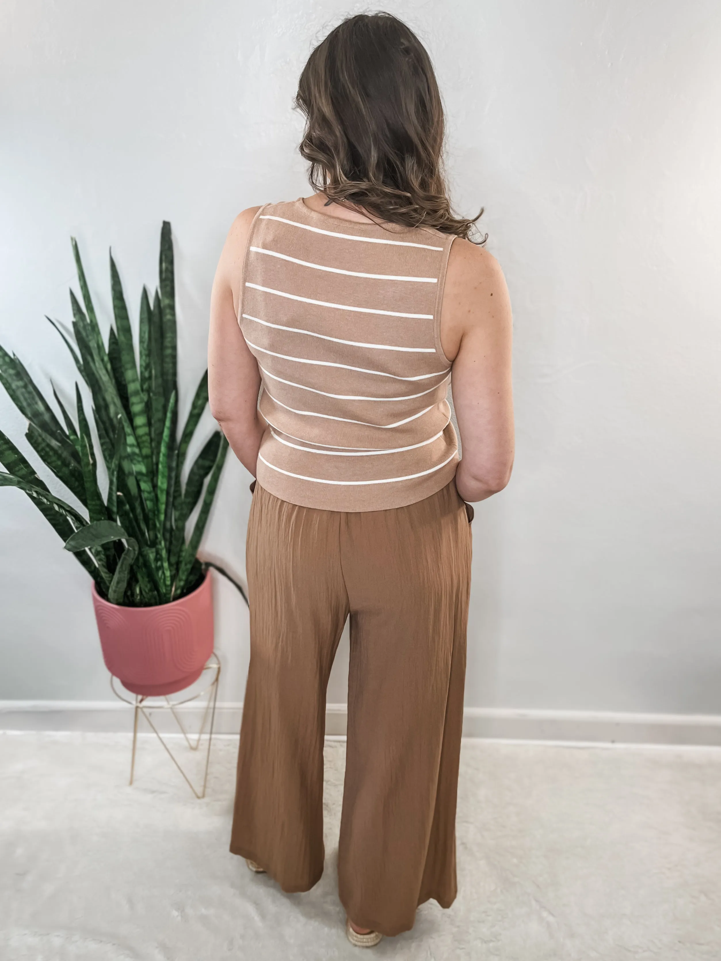 Dark Taupe Wide Leg Pants