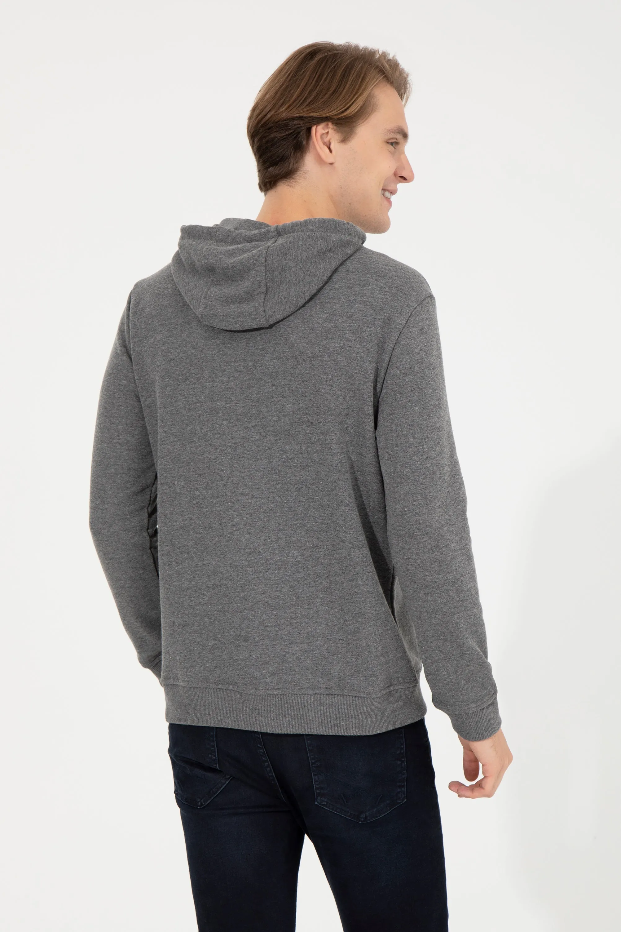 Mens Basic Hoodie Anthracite Melange