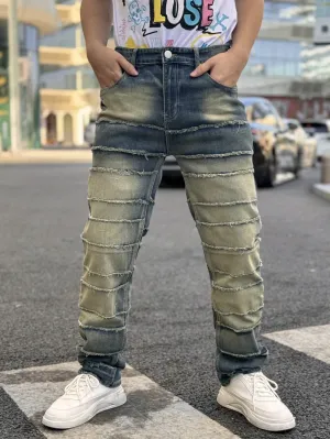 Men's Street Style Distressed Washed Stretch Denim Jeans