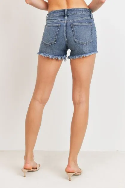 Midrise distressed shorts
