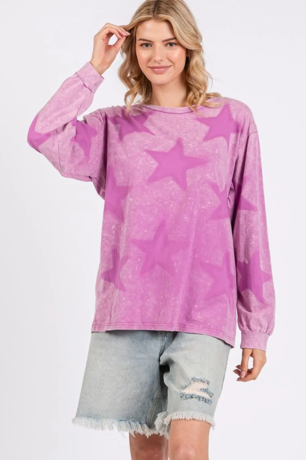 Mineral Wash Star Pattern Tee