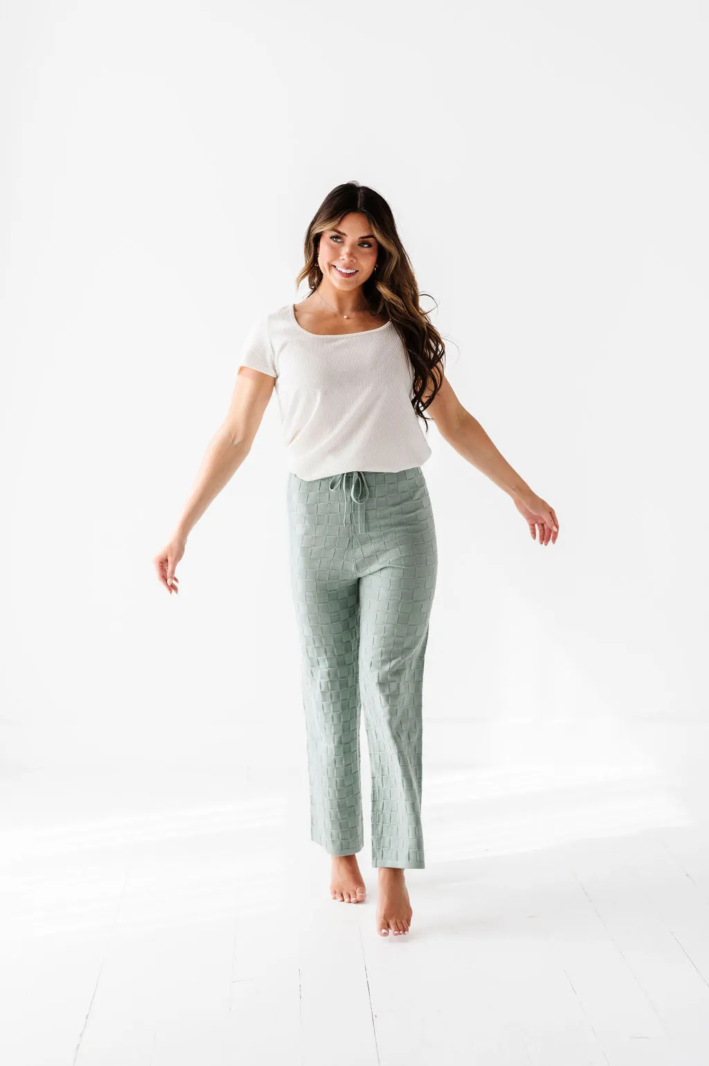 Morgan Textured Lounge Pants - Size Small Left