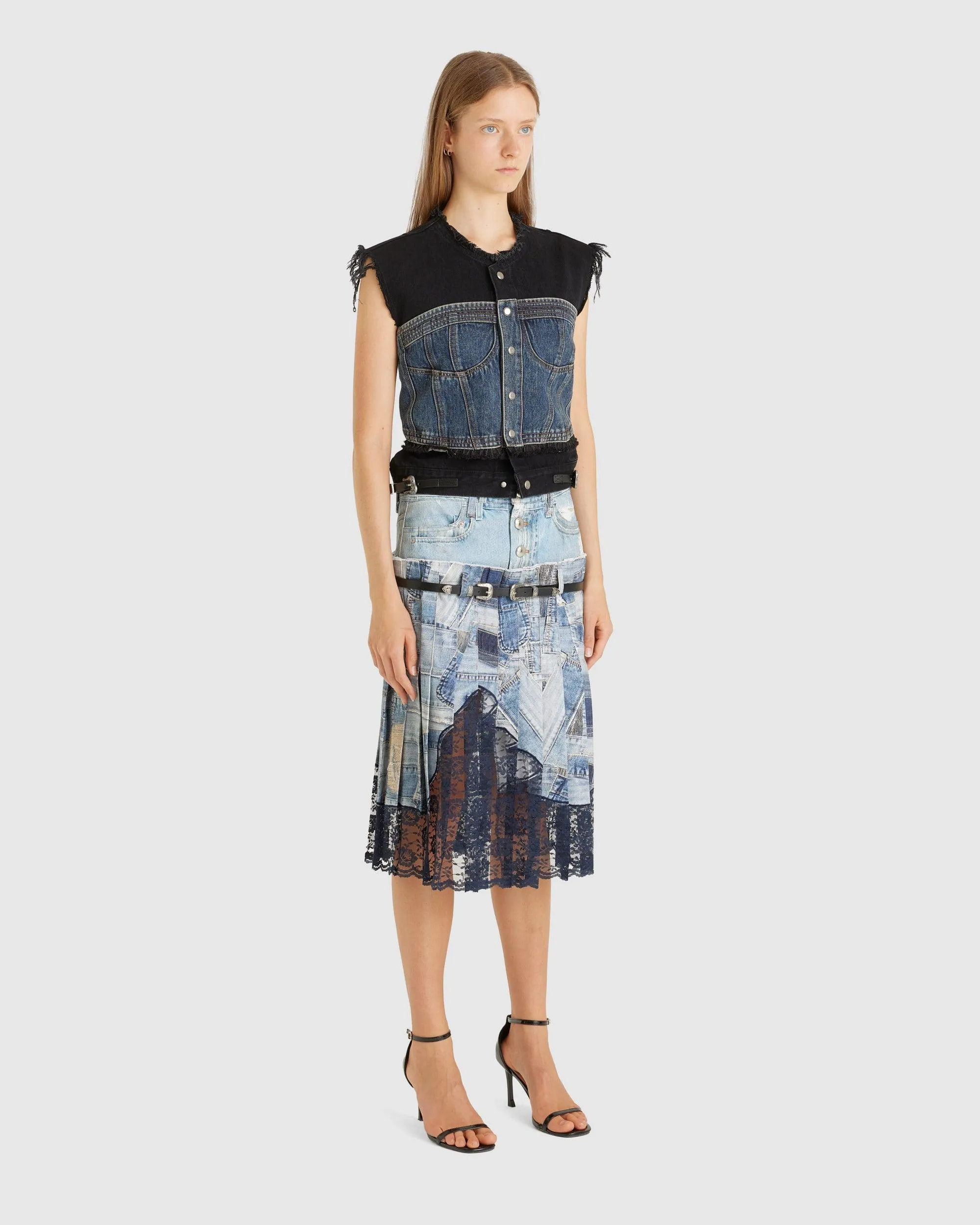 Sofina Bustier Denim Vest