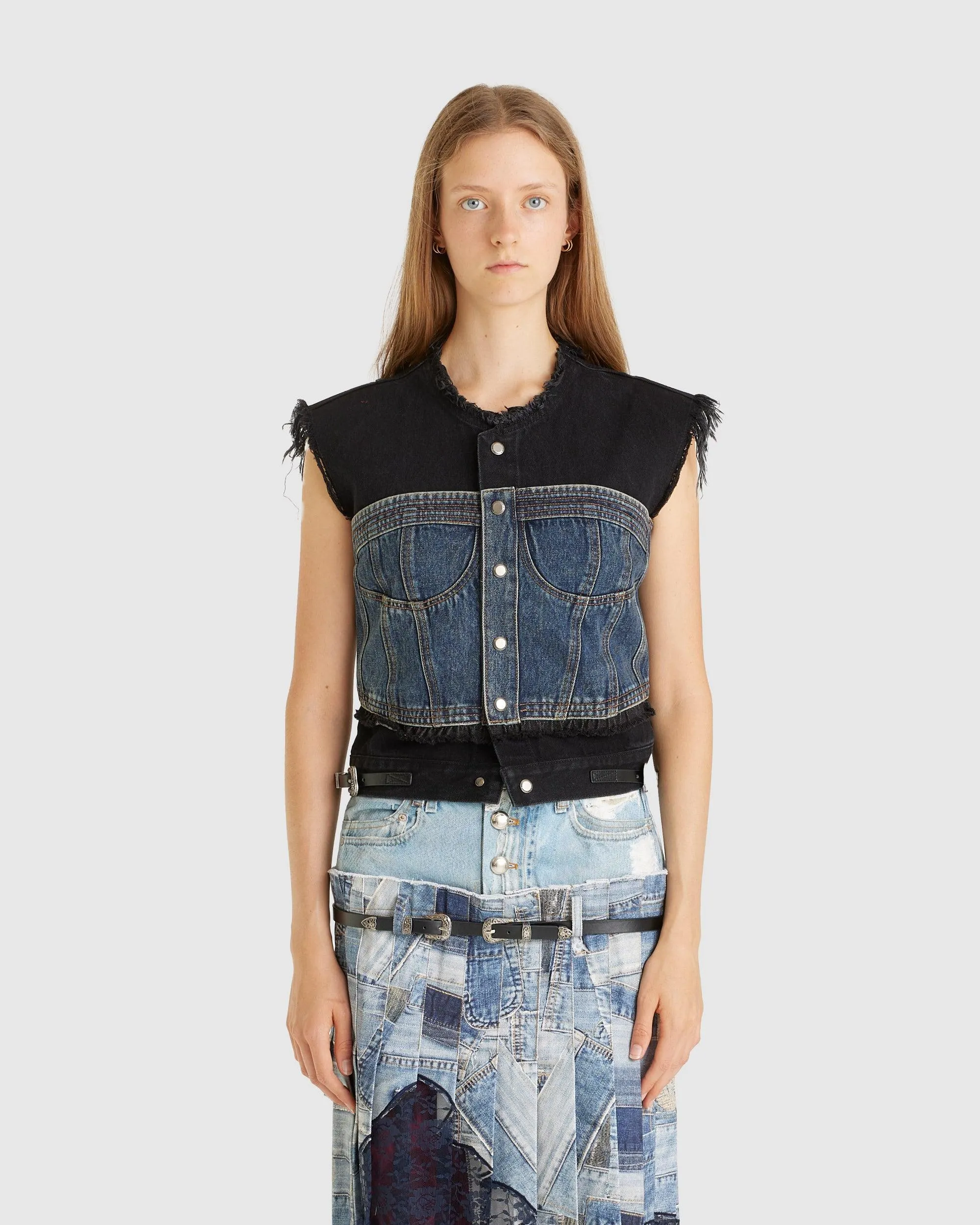 Sofina Bustier Denim Vest