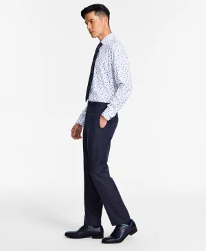 Tallia Mens Slim Fit Stretch Solid Suit Dress Pants Blue 30 x 32